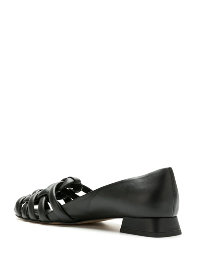 Shop Studio Chofakian Meurice Leather Ballerina Shoes In Schwarz