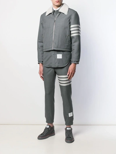 Shop Thom Browne Snap Front Shirt Jacket In Grey