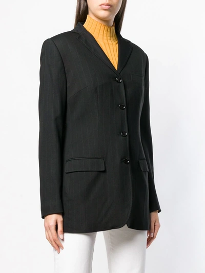 Pre-owned Dolce & Gabbana 2000's Pinstripe Blazer In Black