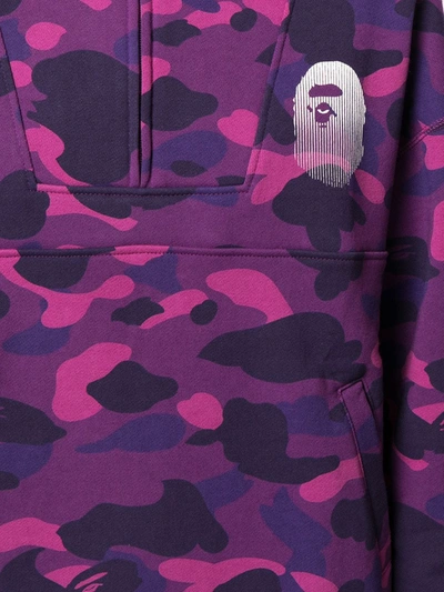 Shop A Bathing Ape Camouflage-print Sweatshirt Dress In Purple