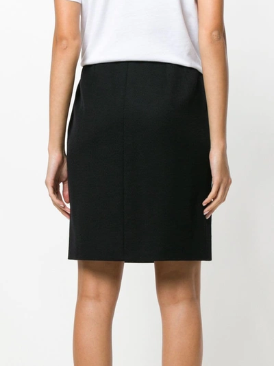 Pre-owned Saint Laurent High Rise Straight Skirt In Black