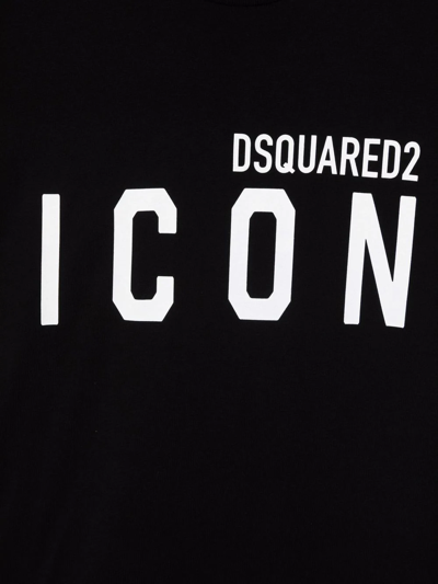 Shop Dsquared2 Teen Icon-print Cotton T-shirt In Black