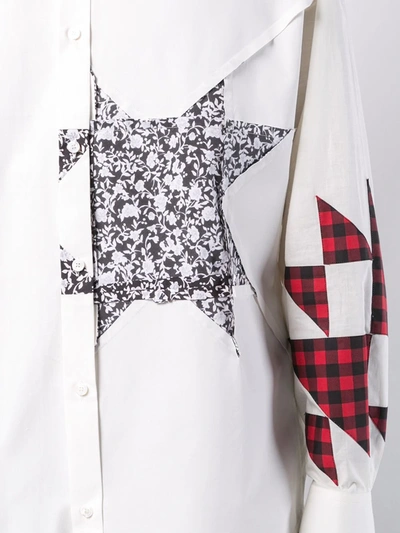 Shop Calvin Klein 205w39nyc Embellished Patchwork Shirt In White