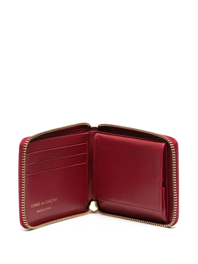 Shop Comme Des Garçons All-around Zip Wallet In Red