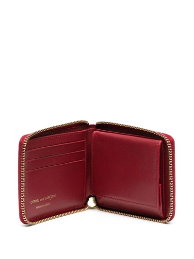 Comme Des Garçons All-around Zip Wallet In Red