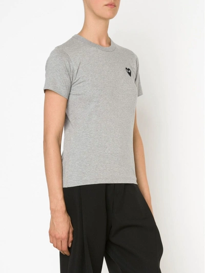 Comme Des Garçons Play Comme Des Garcons Play Grey And Black Small Heart Patch T-shirt In Grey