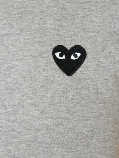 Comme Des Garçons Play Comme Des Garcons Play Grey And Black Small Heart Patch T-shirt In Grey