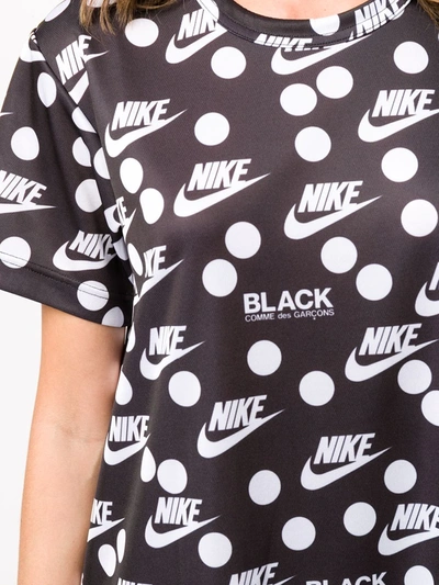 Shop Comme Des Garcons Black X Nike Swoosh Dot-print T-shirt Dress In Black