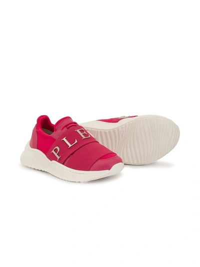 Shop Philipp Plein Junior Runner Logo Sneakers In Pink