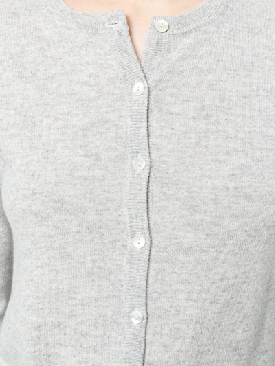 Shop N•peal Cashmere Round Neck Cardigan In Grey