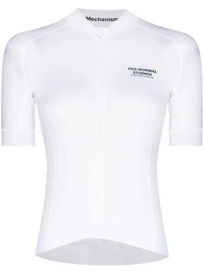 Shop Pas Normal Studios Mechanism Cycling Jersey Top In White