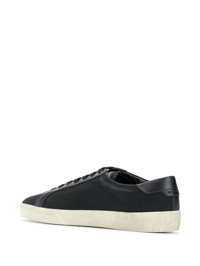 Shop Saint Laurent Logo-print Low-top Sneakers In Black