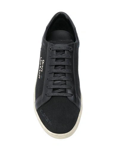 Shop Saint Laurent Logo-print Low-top Sneakers In Black