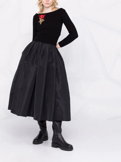 Shop Alexander Mcqueen High-waisted Full Skirt In Schwarz