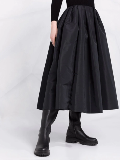 Shop Alexander Mcqueen High-waisted Full Skirt In Schwarz