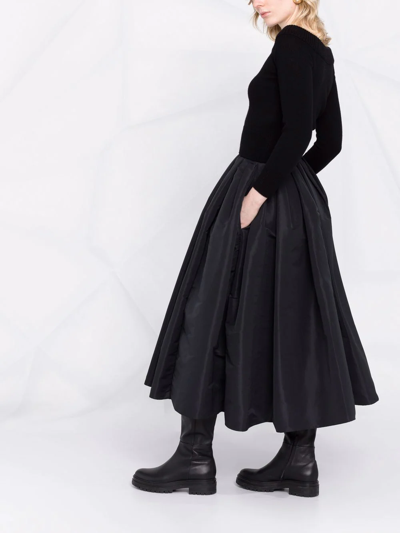Shop Alexander Mcqueen High-waisted Full Skirt In Schwarz