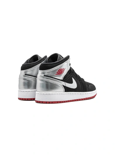 Shop Jordan Air  1 Mid "black/gym Red/metallic Silver" Sneakers