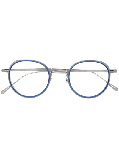 Shop Matsuda Round Frame Glasses In Blue