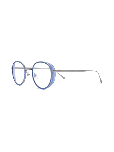 Shop Matsuda Round Frame Glasses In Blue