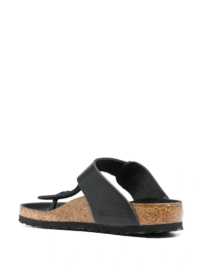 Birkenstock Gizeh Big Buckle High-shine Black Leather Toe Post Sandals