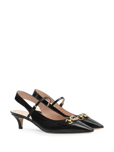 Shop Gucci Decollete In Pelle Pumps In Black