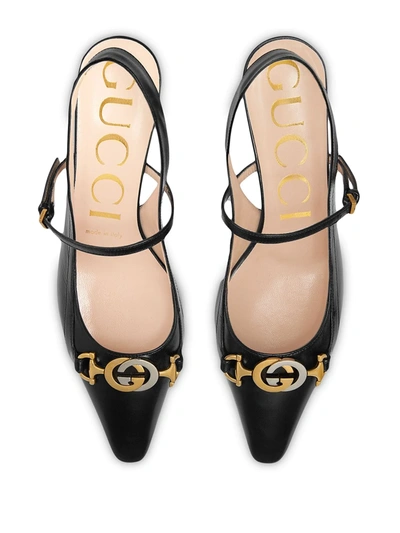 Shop Gucci Decollete In Pelle Pumps In Black