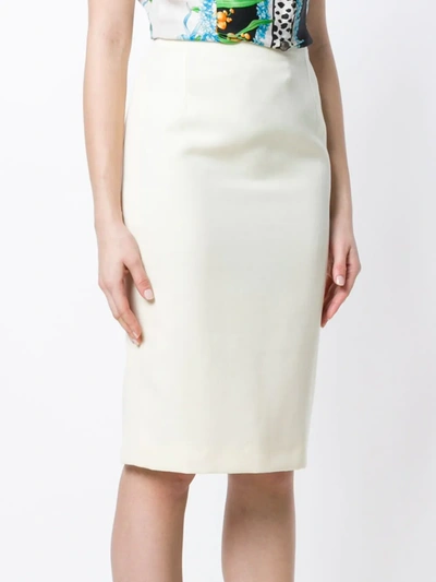Pre-owned Versace Pencil Midi Skirt In Neutrals