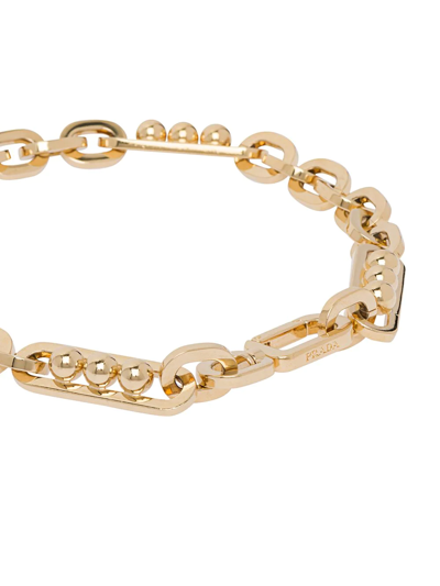 Shop Prada Chain Necklace In F0056 Gold