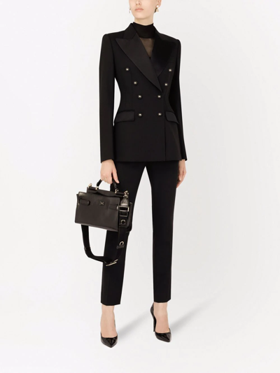 Dolce & Gabbana Double-breasted Fitted Suit Jacket In Black