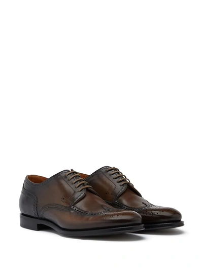 Shop Dolce & Gabbana Brogue Detail Derby Shoes In Brown