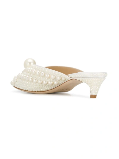 Jimmy Choo Samantha 35 Faux Pearl-embellished Mules In White