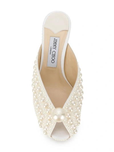 Jimmy Choo Samantha 35 Faux Pearl-embellished Mules In White