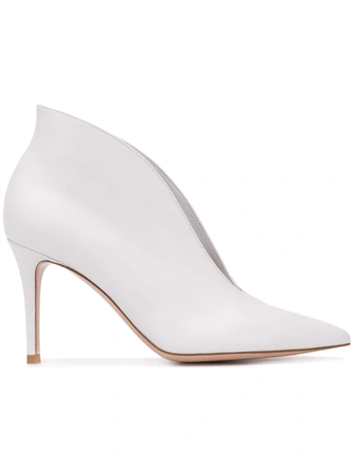 Shop Gianvito Rossi Vania 85 Ankle Boots In White