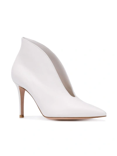 Shop Gianvito Rossi Vania 85 Ankle Boots In White