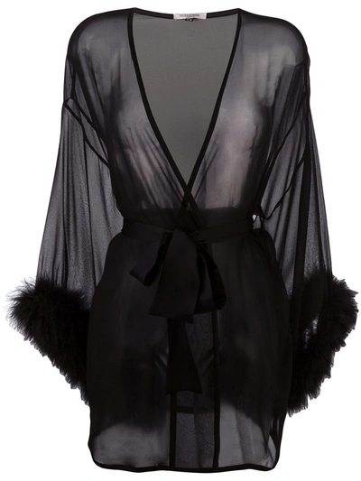 Shop Gilda & Pearl Diana Sheer Robe In Black