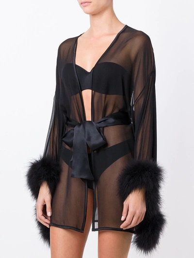 Shop Gilda & Pearl Diana Sheer Robe In Black