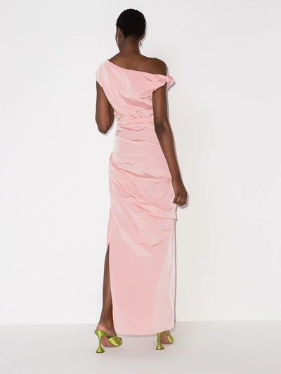 Shop Paris Georgia Remmy One-shoulder Gown In Pink