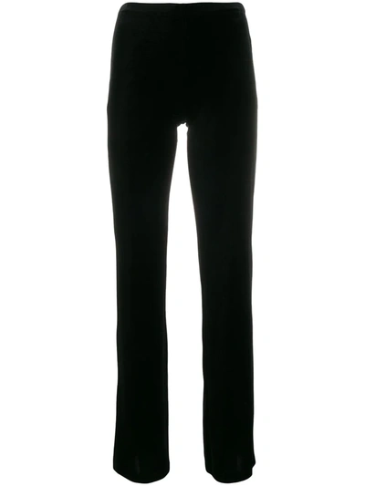 Shop Blanca Velvet Flared Trousers In Black