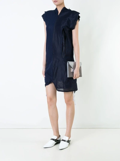 Pre-owned Comme Des Garçons Waffle Deconstructed Dress In Blue