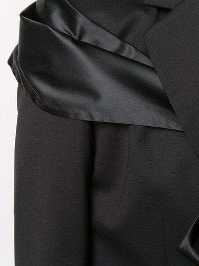 Shop Simone Rocha Satin-tie Blazer In Black
