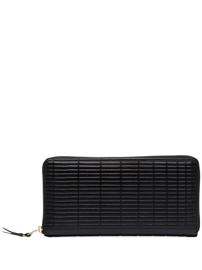 Shop Comme Des Garçons Textured Leather Wallet In Black