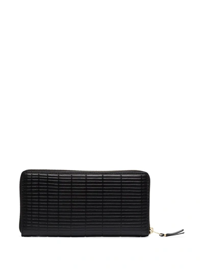 Shop Comme Des Garçons Textured Leather Wallet In Black