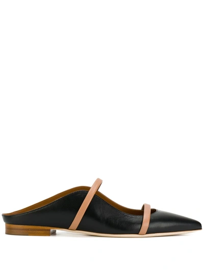 Shop Malone Souliers Strappy Slippers In Black