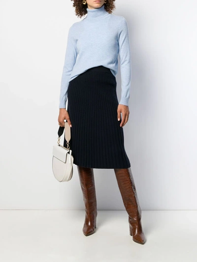 Shop N.peal Polo Neck Sweater In Blue