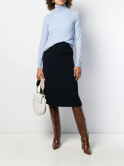 N•peal Polo Neck Sweater In Blue