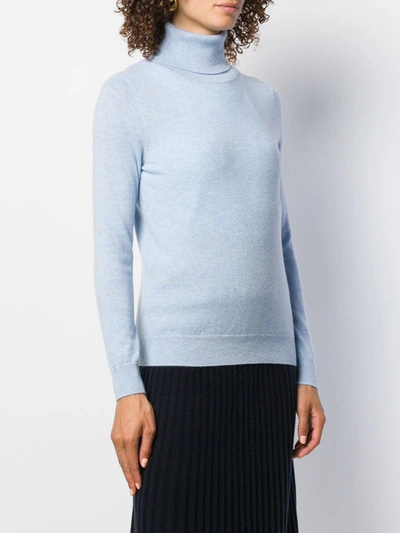 N•peal Polo Neck Sweater In Blue