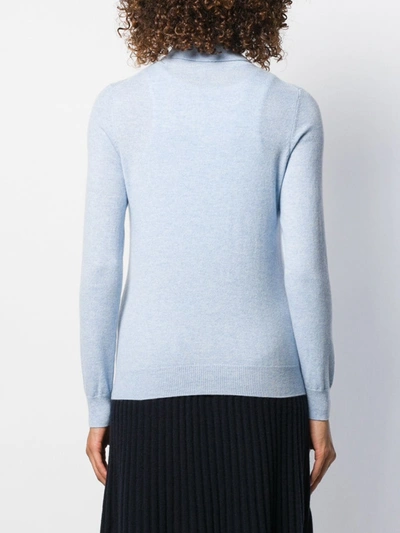 N•peal Polo Neck Sweater In Blue