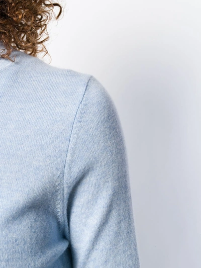 Shop N.peal Polo Neck Sweater In Blue