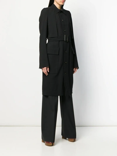 Shop Rick Owens Single-breasted Belted Coat In Black