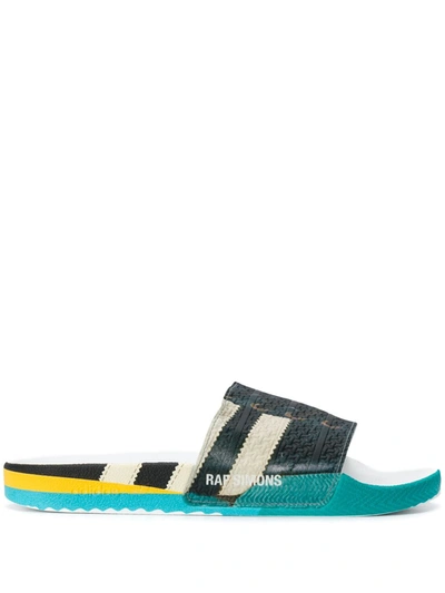 Shop Adidas Originals X Raf Simons Samba Adilette Slides In White